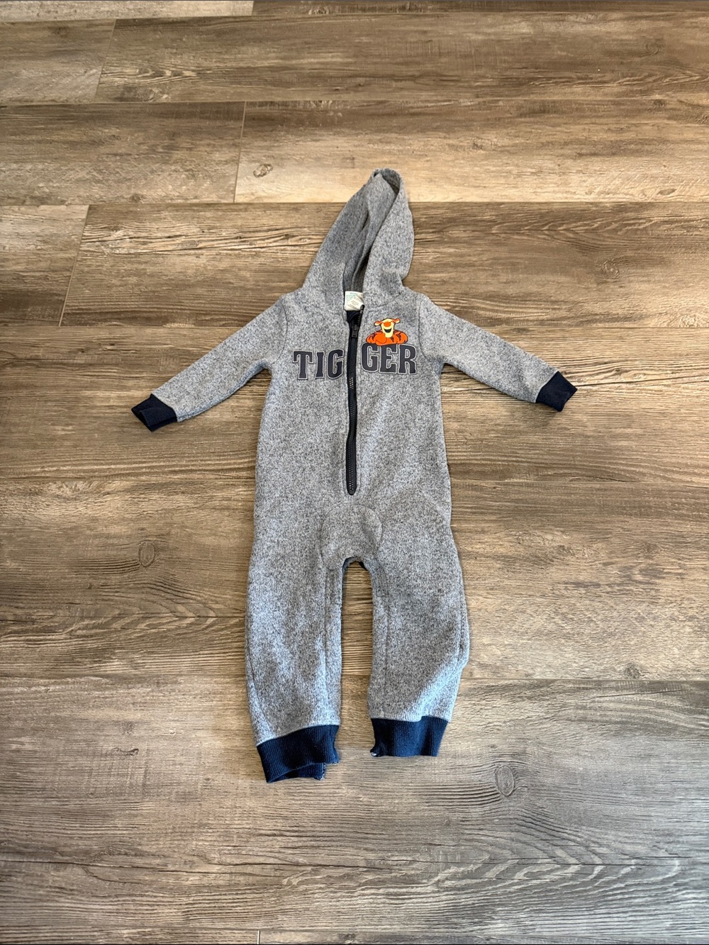 Disney Kids Gray 'TIGER' Hooded One-Piece Romper